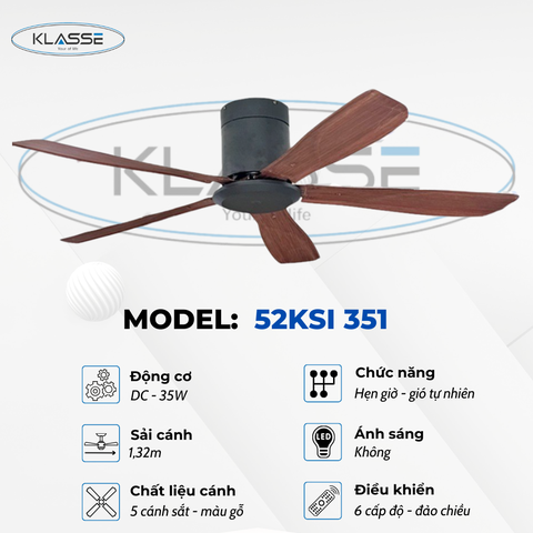 Quạt trần không đèn Klasse 52KSI 351