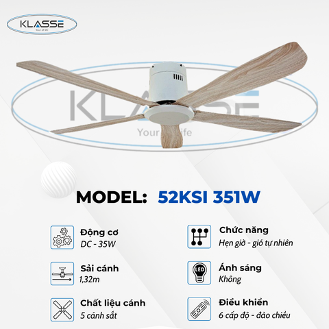 Quạt không đèn Klasse 52KSI 351W