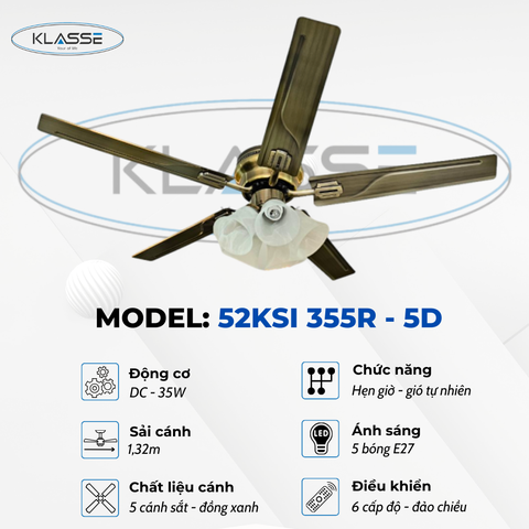 Quạt chùm đèn Klasse 52KSI 355R – 5D