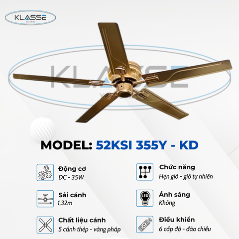 Quạt trần không đèn Klasse 52KSI 355Y – KD