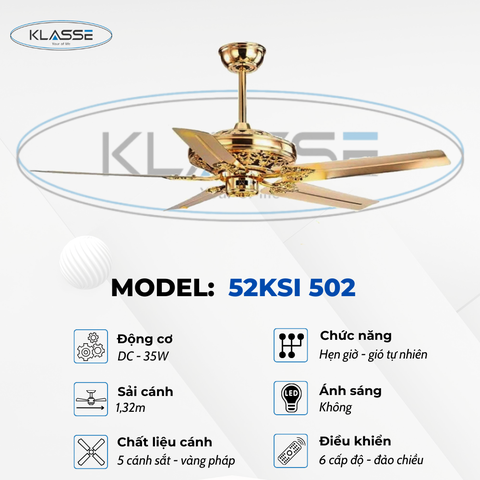 Quạt trần không đèn Klasse 52KSI 502