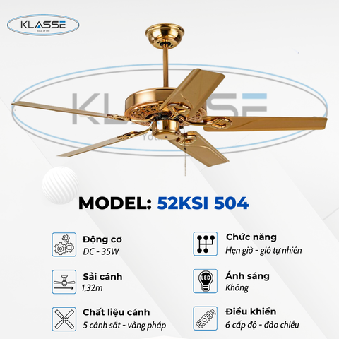 Quạt trần không đèn Klasse 52KSI 504
