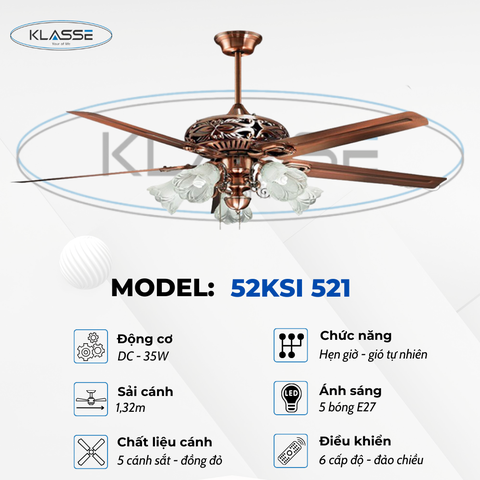 Quạt trần chùm đèn Klasse 52KSI 521