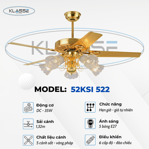 Quạt trần chùm đèn Klasse 52KSI 522