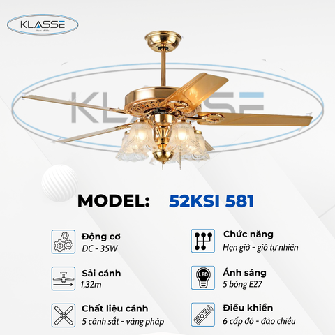 Quạt trần chùm đèn Klasse 52KSI 581