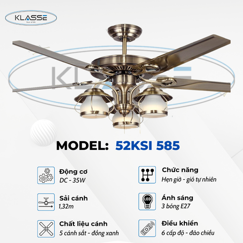Quạt trần chùm đèn Klasse 52KSI 585