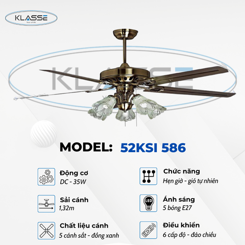 Quạt trần chùm đèn Klasse 52KSI 586