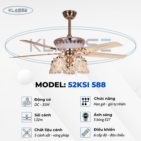 Quạt trần chùm đèn Klasse 52KSI 588