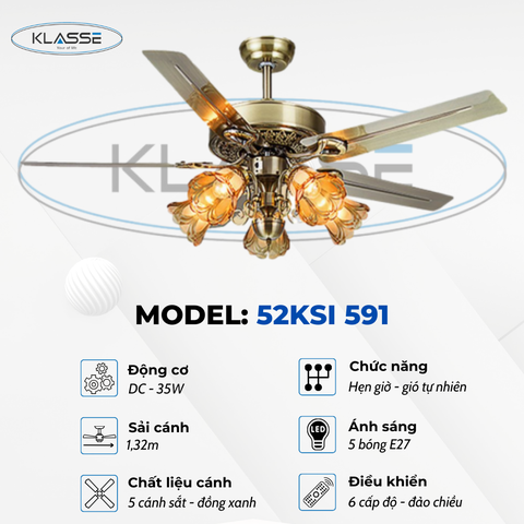 Quạt trần chùm đèn Klasse 52KSI 591