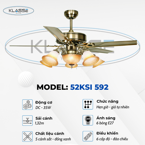 Quạt trần chùm đèn Klasse 52KSI 592