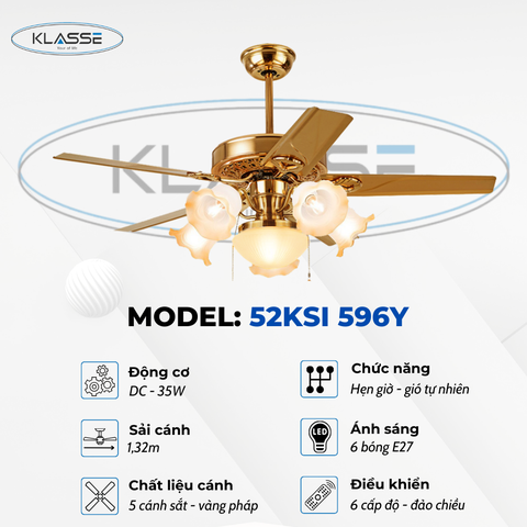 Quạt trần chùm đèn Klasse 52KSI 596Y