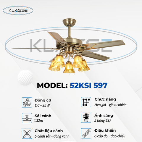 Quạt trần chùm đèn Klasse 52KSI 597