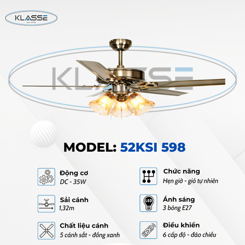 Quạt trần chùm đèn Klasse 52KSI 598