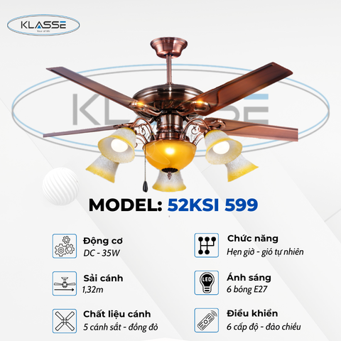 Quạt trần chùm đèn Klasse 52KSI 599