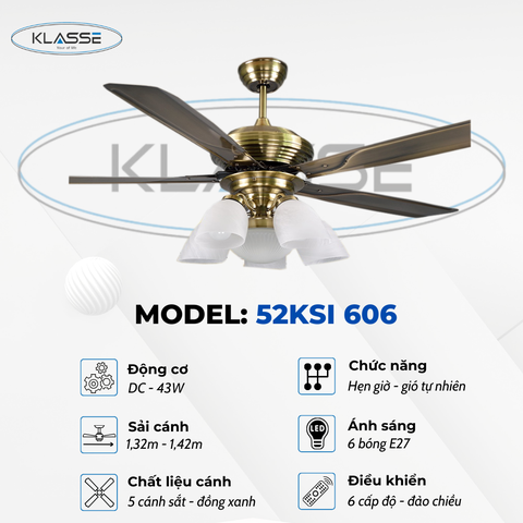 Quạt trần chùm đèn Klasse 56KSI 606