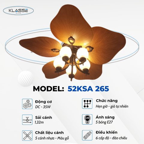 Quạt trần chùm đèn Klasse 48KSA 265