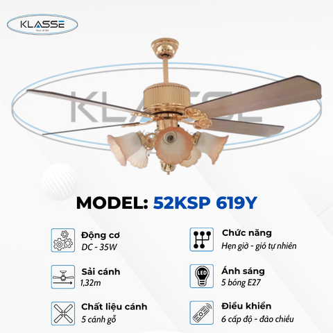 Quạt chùm đèn Klasse 52KSP 619Y