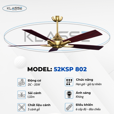 Quạt trần không đèn Klasse 52KSP 802