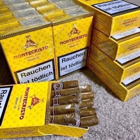 Cigar Montecristo Short 10 - Xì gà Cuba chính hãng xuất Đức (1 bao 10 điếu)