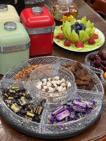 Khay Pha Lê Tròn Chia Ngăn King Crystal