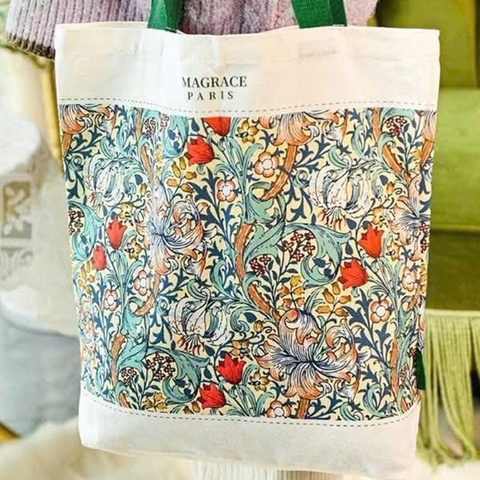 TÚI TOTE VẢI HỌA TIẾT HOA VĂN - PHONG CÁCH PARIS THANH LỊCH TỪ MAGRACE