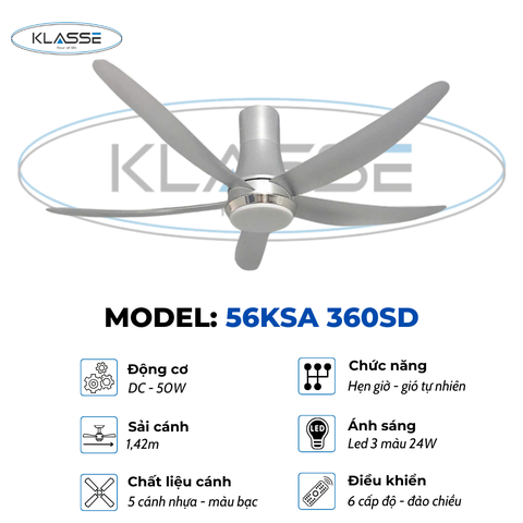 Quạt trần một đèn Klasse 56KSA 360SD