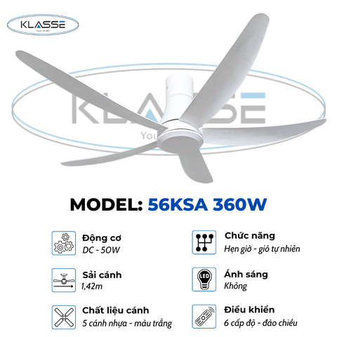 Quạt không đèn Klasse 56KSA 360W