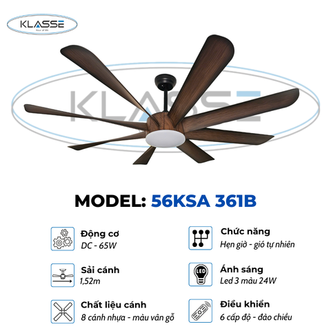 Quạt trần một đèn Klasse 56KSA 361B