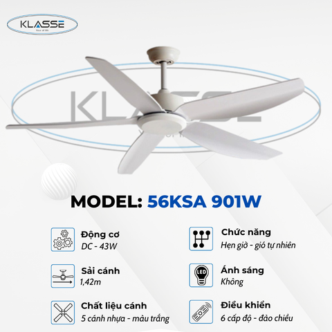Quạt trần không đèn Klasse 56KSA 901W