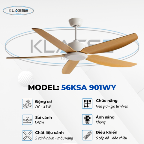 Quạt trần không đèn Klasse 56KSA 901WY
