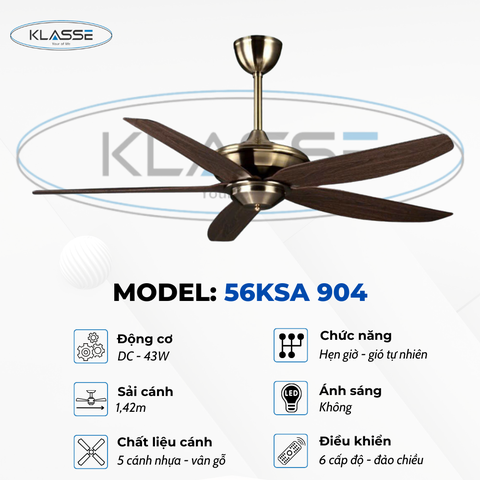 Quạt trần không đèn Klasse 56KSA 904