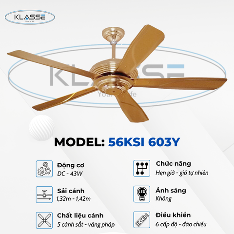 Quạt trần không đèn Klasse 56KSI 603Y