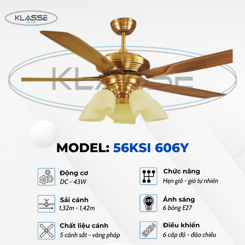Quạt trần chùm đèn Klasse 56KSI 606Y