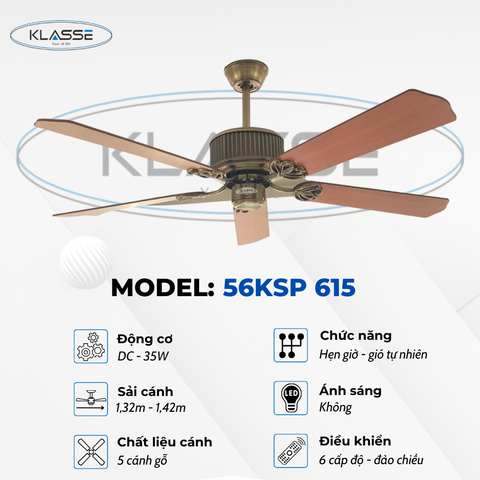Quạt trần không đèn Klasse 56KSP 615