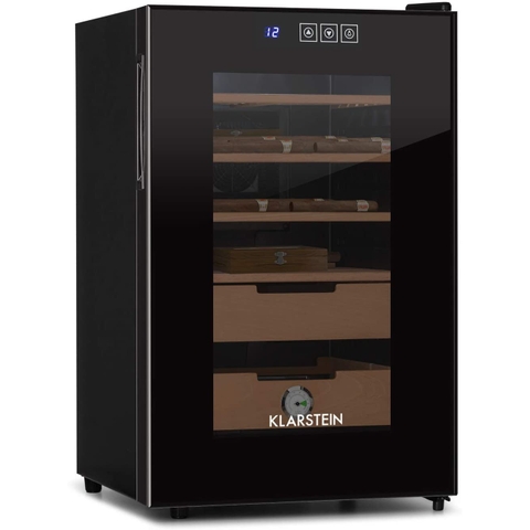 Tủ trữ cigar Klarstein 65 lít size đại màu đen cảm ứng sang chảnh