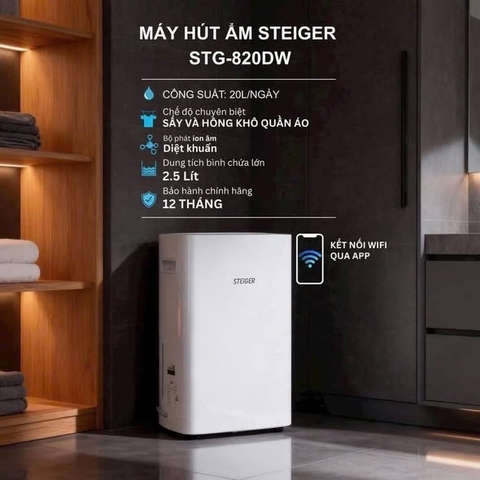 Máy Hút Ẩm Steiger STG-820DW 20L/ngày