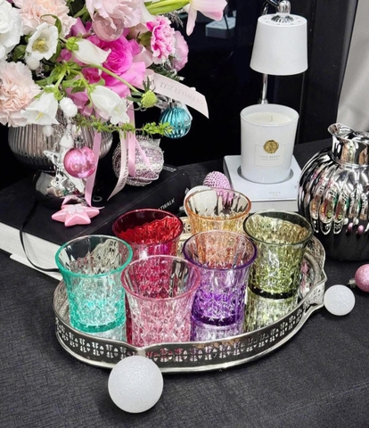 Set 6 cốc thuỷ tinh cao cấp hoạ tiết kim cương IRRIS 01T - 260ML