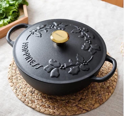 NỒI - CHẢO GANG HAPPINESS 23CM DÂY HOA - PHIÊN BẢN LIMITED