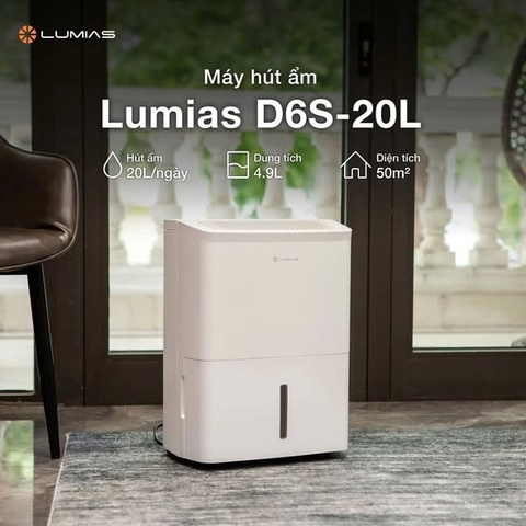 Máy hút ẩm 20L Lumias D6S-20L (phòng đến 50m²)