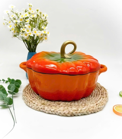 Nồi Gang Hình Bí Ngô 25cm, dung tích 3,5l