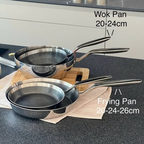 Chảo sâu lòng đúc inox chống dính vân nổi Kaiyo