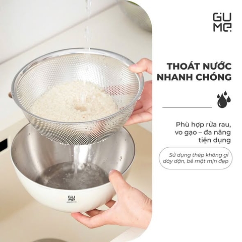 BỘ RỔ CHẬU INOX 304 GUME GM-DR0025 25CM
