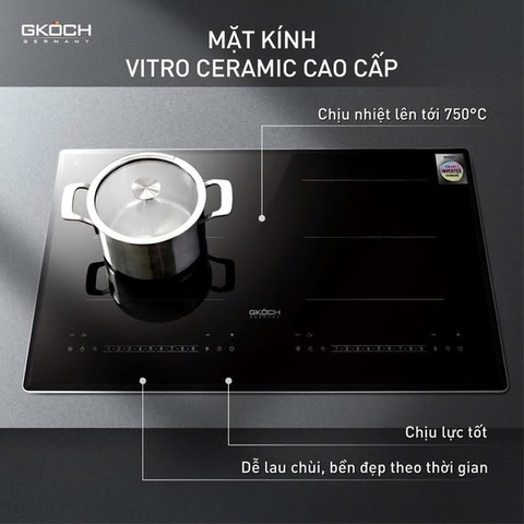 BẾP TỪ CAO CẤP 2 VÙNG NẤU GKÖCH 7372DS2 - 5400W