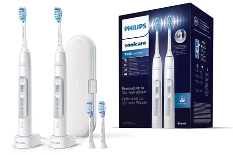 Set bàn chải điện Philips HX9611/19 Sonicare ExpertClean 7300 màu trắng, kèm 1 hộp du lịch