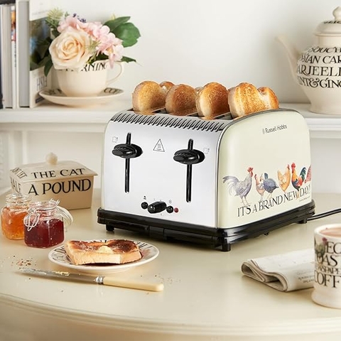 Máy Nướng Bánh Mì Russell Hobbs Rise & Shine 25780 4 Lát Màu Kem