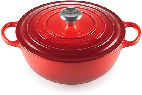 Nồi gang LeCreuset La Marmite, schwarzes Interieur, 32cm Kirsche màu đỏ