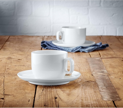 Set 2 cốc thấp Cappuccino kèm đĩa WMF Cup Barista Large Coffee Mug 160ml (Made in Germany)