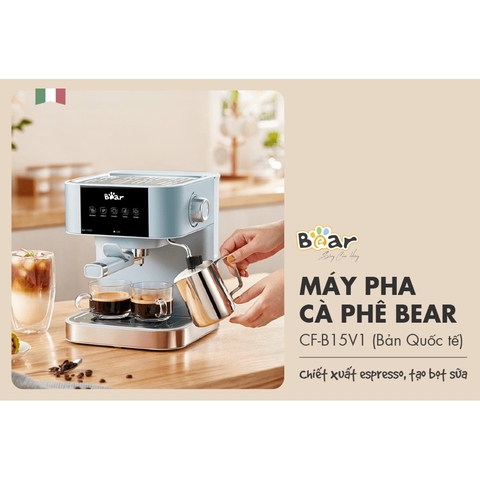 Máy pha cà phê tự động màu xanh BEAR CF-B15V1