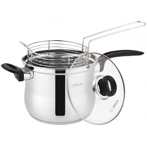 Quánh inox chiên ngâp dầu, kèm giỏ inox Arber AN-02VH