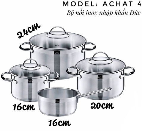 BỘ NỒI SILIT ACHAT 4 MÓN